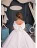 Off Shoulder White Satin Gorgeous Flower Girl Dress